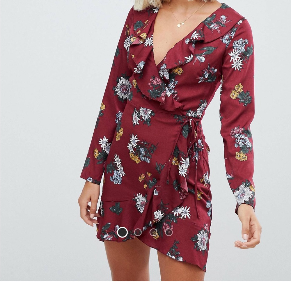 New floral wrap dress
